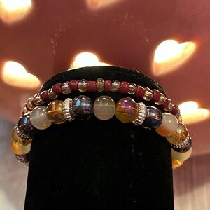 Glass bead bracelet set